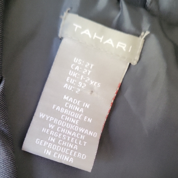 Tahari Elegant Navy Coat with Gold Accents 2T tench - Picture 2 of 6